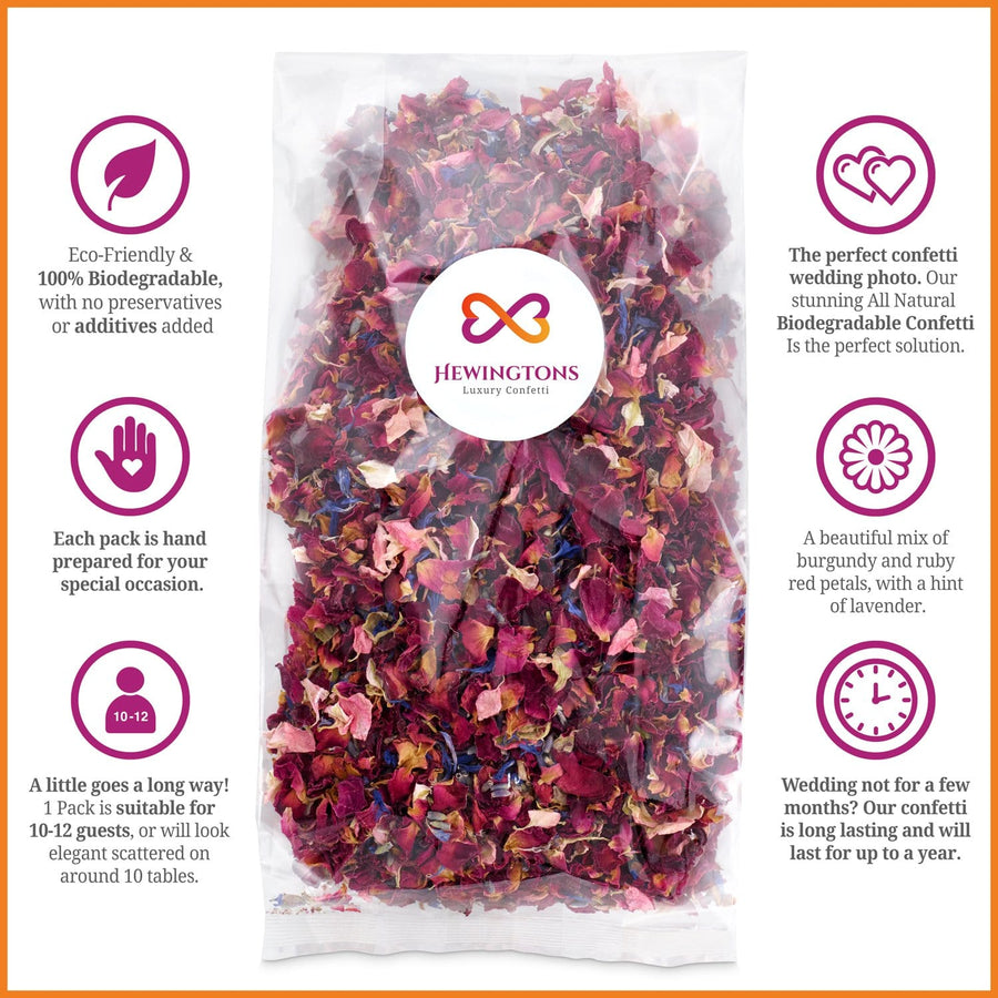 Red Dried Rose Petals Luxury Biodegradable Rose Petal Confetti